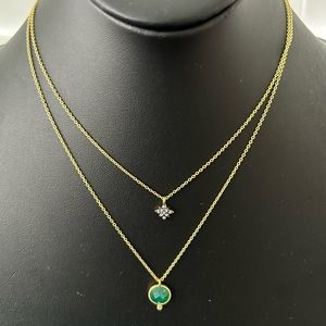 Freida Rothman NWOT Double Drop Pendant Necklace